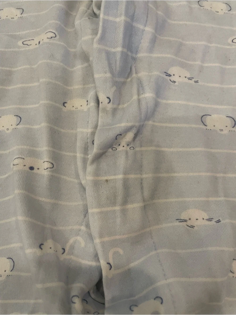 E=MC Easy Magnetic Light Blue Striped Baby One-Piece Footed Sleeper 3-6 Months